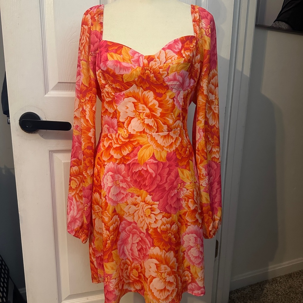 Steve Madden Floral Pink and Orange Spring / Summer Dress